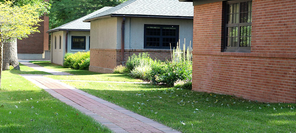 The Legacy Walk, a brick pathway behind the Welcome Center on campus.
